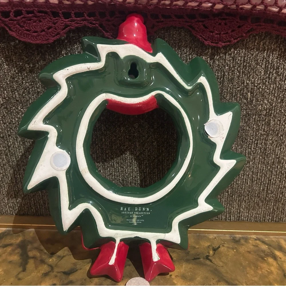 Rae Dunn Green and Red Holiday Wreath